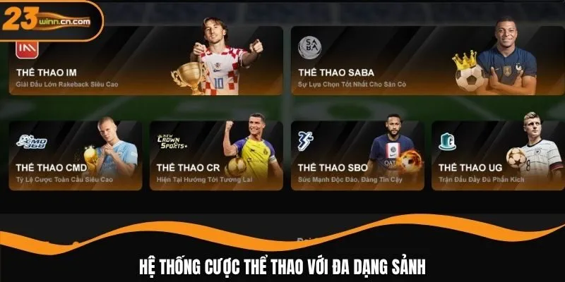 Hệ thống cược thể thao với đa dạng sảnh